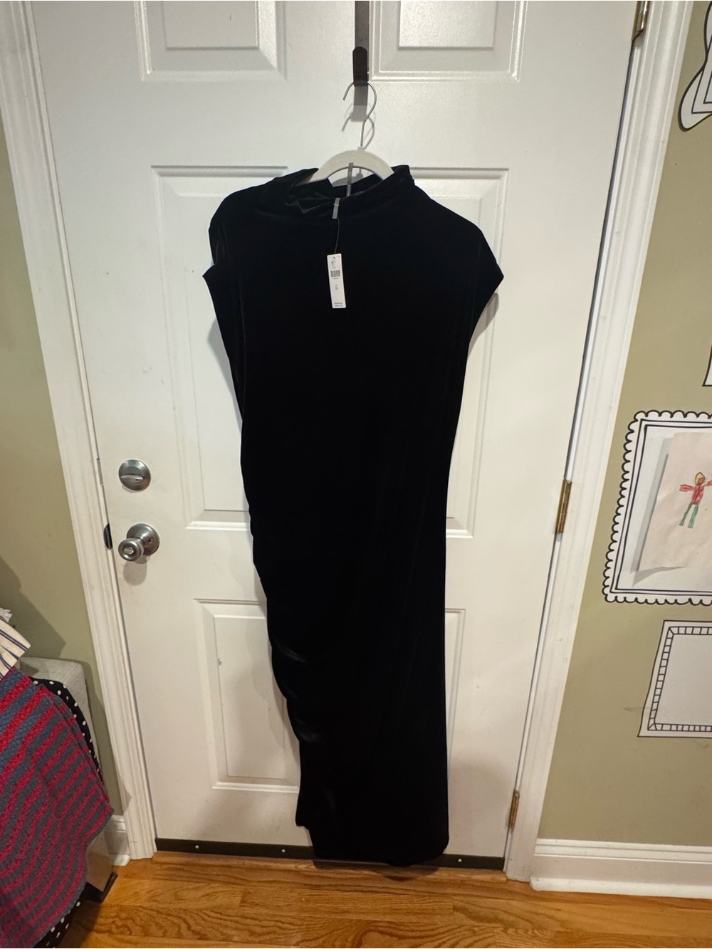 Anthropologie Black Velvet Maxi Dress